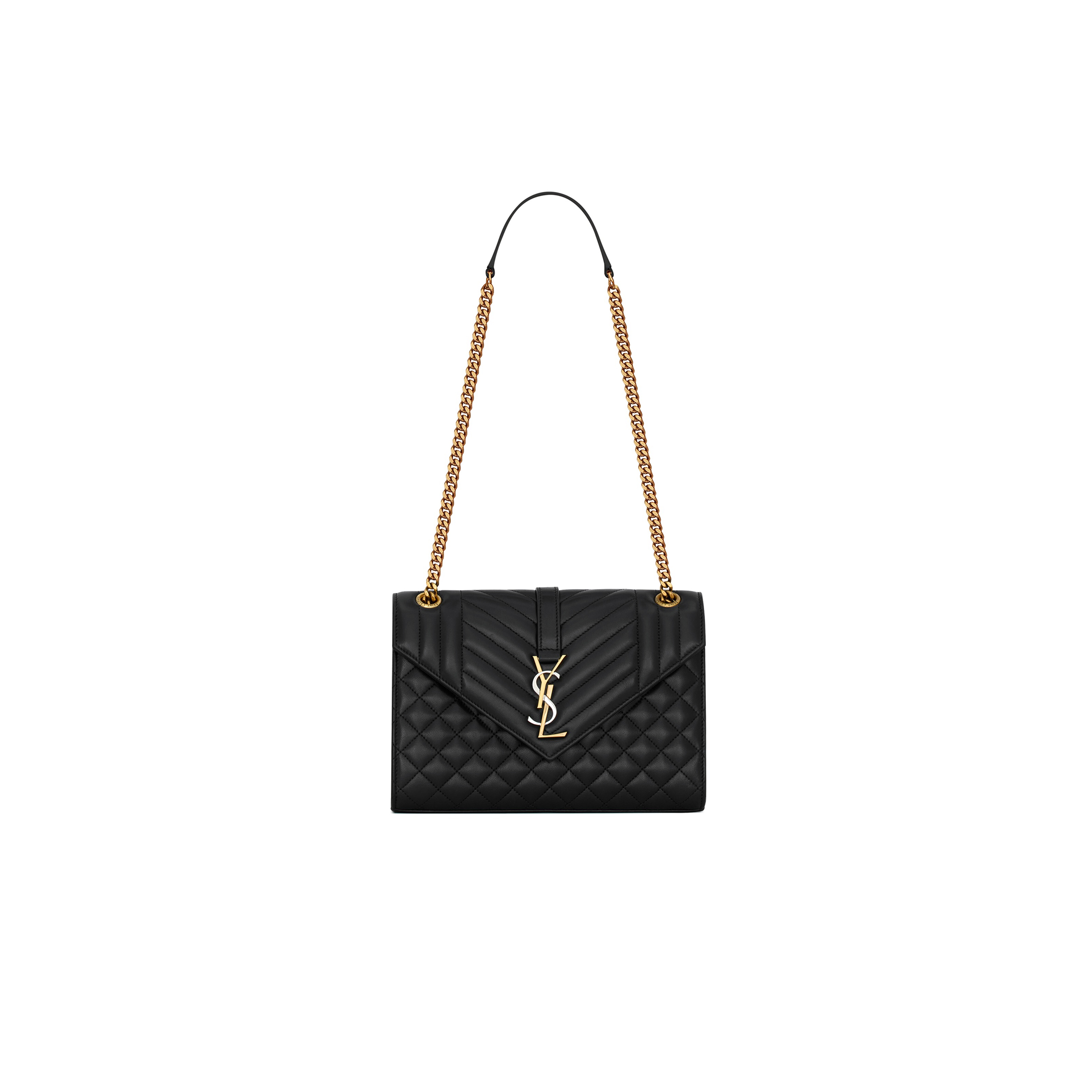 YSL ENVELOPE MEDIUM IN QUILTED NAPPA LEATHER 600185AABZO1025 (24*17.5*6cm)